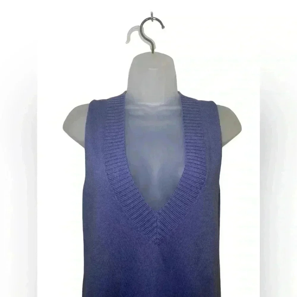 Jones New York Signature Periwinkle Merino Wool Tank Sweater Size Medium